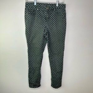Chicos So Slimming Girlfriend Ankle Green Polka Dot Jeans Size 00